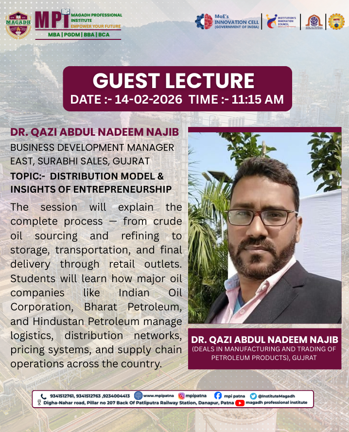 GUEST LECTURE ON DISTRIBUTION MODEL & INSIGHTS OF ENTREPRENEURSHIP